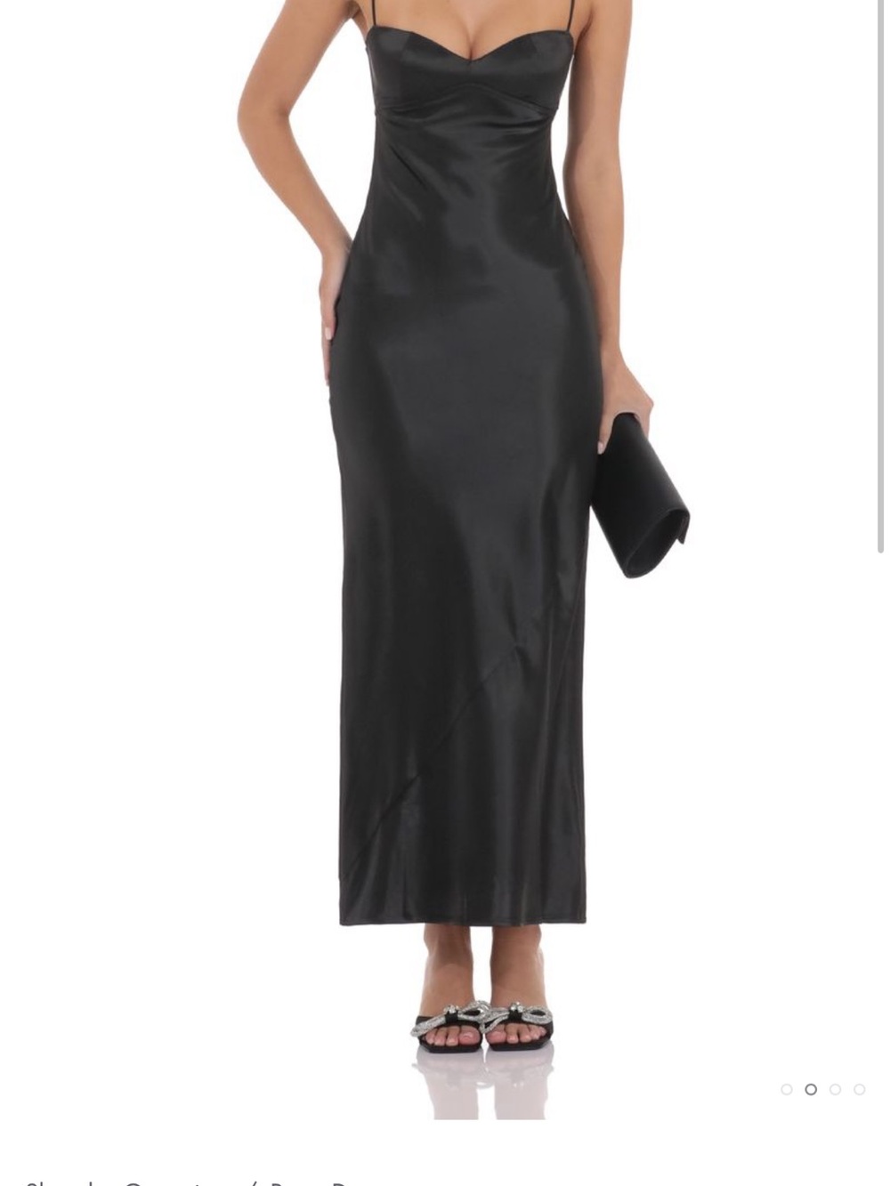 LUCY IN THE SKY Satin Back Tie Maxi Dress in Black